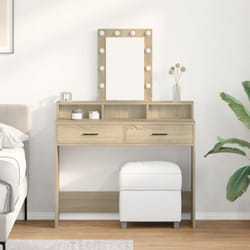 Coiffeuse avec lumières led Chêne Sonoma 100x41x140 cm Vidaxl