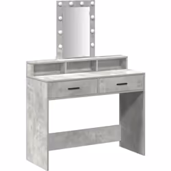 Cette table de maquillage tendance est en bois d'ingénierie de qualité avec une finition gris béton, apportant une vibe moder ...
