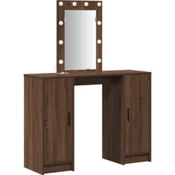 Coiffeuse avec lumières led Chêne brun 102x33x135 cm Vidaxl