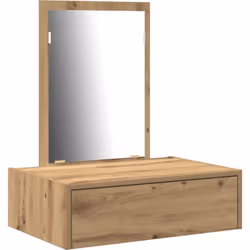 Cette table de maquillage murale, avec sa belle finition en chêne, apporte un style moderne, idéale pour une chambre ou un co ...