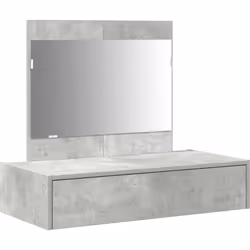 Cette table de maquillage murale mélange un style moderne avec une utilisation quotidienne. Sa finition gris béton épurée et  ...
