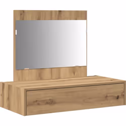 Cette table de maquillage murale allie charme rustique et praticité, idéale pour un style moderne ou un coin de toilettage. S ...