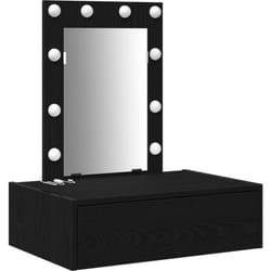 Table de maquillage murale avec lumières led - Chêne noir Vidaxl
