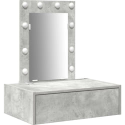Table de Maquillage Murale avec Lumières led Gris Béton Vidaxl