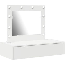 Table de maquillage murale avec lumières led - Blanc Vidaxl