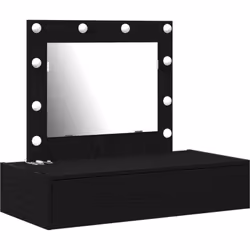 Cette table de maquillage murale combine design moderne et praticité, avec des lumières LED intégrées qui éclairent ton coin  ...