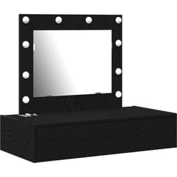 Vidaxl - Table de maquillage murale avec lumières led en chêne noir