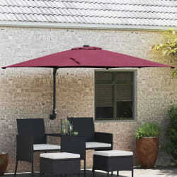 vidaXL Parasol de jardin Rouge et Noir 248.5 x 247.5 x 160 cm