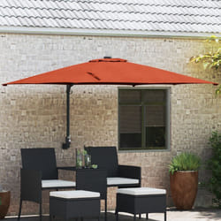 Parasol déporté Terracotta Polyester Grand Réglable Vidaxl