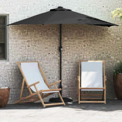 vidaXL Parasol de jardin Noir 294 x 150 x 224 cm tissu