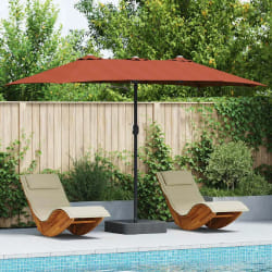 vidaXL Parasol de jardin Couleur terre cuite 385 x 209 x 244 cm tissu