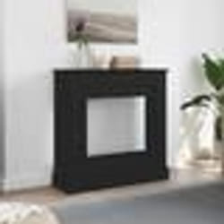 Cadre de cheminée chêne noir 90x30x90 cm bois d ingénierie