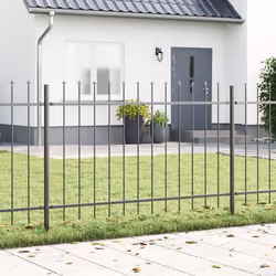 vidaXL Clôture de jardin avec pointe de lance grise 3,4 x 1,2 m en acier