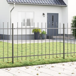vidaXL Clôture de jardin avec pointe de lance grise 3,4 x 1,2 m en acier