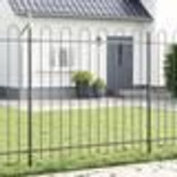 vidaXL Clôture de jardin avec sommet en arc gris 3,4x1,5 m en acier