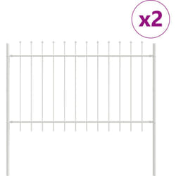 Clôture de jardin avec pointe de lance blanche 3,4x1 m en acier Vidaxl