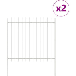 Clôture de jardin avec des pointes - Blanche - 3,4 x 1,5 m - En acier Vidaxl