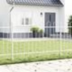 vidaXL Clôture de jardin avec sommet en arceau - Blanc, 3,4 x 1 m, Acier