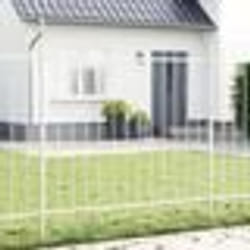 vidaXL Clôture de jardin , blanche avec sommet en arc, 3,4x1,5 m en acier