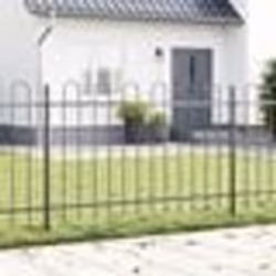 vidaXL Clôture de jardin avec un sommet en arc, 5,1x1 m en acier