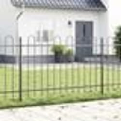 vidaXL Clôture de jardin avec un sommet en arc, 5,1x1 m en acier