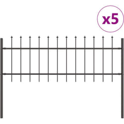 Vidaxl - Clôture de jardin avec pointe de lance grise 8,5 x 0,6 m en acier