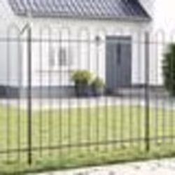 vidaXL Clôture de jardin avec sommet courbé gris, 8,5x1,5 m en acier