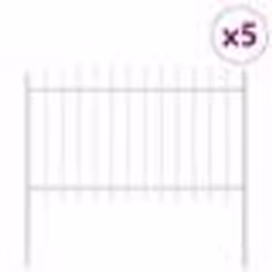 vidaXL Clôture de jardin avec sommet pointu - Blanc, 8,5 m x 0,8 m, en acier