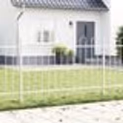 vidaXL Clôture de jardin avec sommet en voute blanc, 8,5x1,2 m en acier