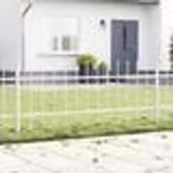 vidaXL Clôture de jardin avec pointes - Blanc - 10,2 x 0,6 m - Acier