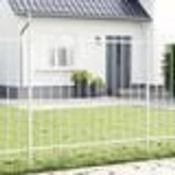 vidaXL Clôture de jardin blanche avec sommet en pointe - 10,2 x 1,5 m en acier
