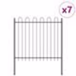 vidaXL Clôture de jardin gris, sommet en arc, 11,9x1,5 m en acier