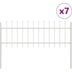 Vidaxl - Clôture de jardin avec piques blanches - 11,9 x 0,6 m en acier.