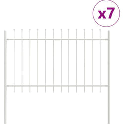 Clôture de jardin avec un sommet en flèche blanc 11,9 x 0,8 m en acier Vidaxl