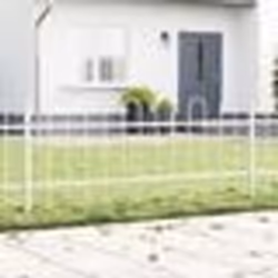 vidaXL Clôture de jardin avec sommet en arceau blanche 11,9x0,6 m acier