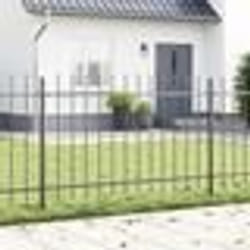 vidaXL Clôture de jardin avec pointe de lance grise, 13,6 x 1,2 m en acier.