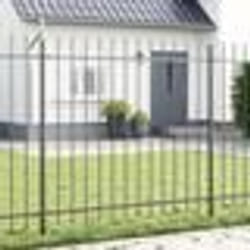 vidaXL Clôture de jardin avec pointe en lance - Gris - 15,3 x 1,5 m - Acier