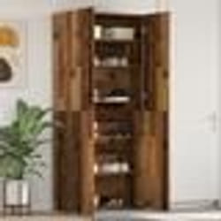 vidaXL Cabinet à chaussures en bois vieilli 80x35,5x180 cm en bois d'ingénierie