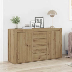 Buffet Chêne Artisanal 120 X 36 X 69 Cm Bois D'Ingénierie Vidaxl