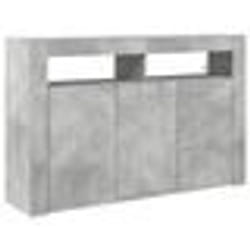 Buffet Moderne - vidaXL - Gris Béton - LED - 8 Compartiments - Bois Reconstitué