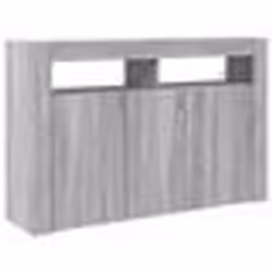 Buffet moderne - vidaXL - Gris Sonoma - 3 portes - Éclairage LED - 8 compartiments