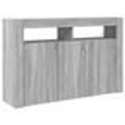 Buffet moderne - vidaXL - Gris Sonoma - 3 portes - Éclairage LED - 8 compartiments