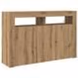 Buffet moderne - vidaXL - Chêne artisanal - LED - 3 portes - 8 compartiments