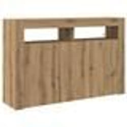 Buffet moderne - vidaXL - Chêne artisanal - LED - 3 portes - 8 compartiments