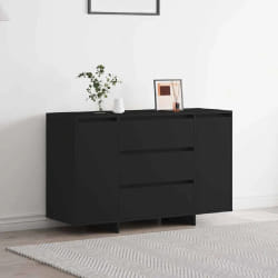 vidaXL Buffet avec tiroir Noir 120 x 41 x 75 cm Bois d'ingénierie