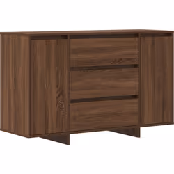 Ce buffet contemporain en chêne marron robuste allie praticité et style, vous offrant une solution de rangement sympa pour vo ...