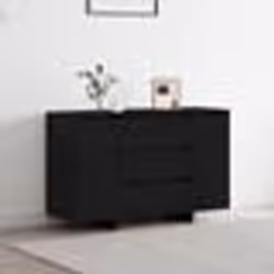 Buffet Bas - vidaXL - Chêne Noir - 120x40.5x75 cm - 3 Tiroirs - 2 Étagères - Finition Mate