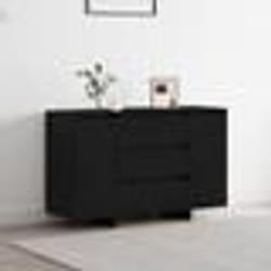 Buffet Bas - vidaXL - Chêne Noir - 120x40.5x75 cm - 3 Tiroirs - 2 Étagères - Finition Mate