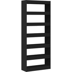 Vidaxl - Bibliothèque noire Noir Bois 80 x 30 x 198 cm Étagères