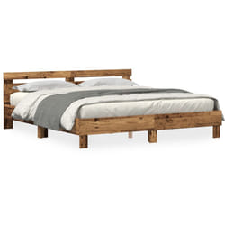 Cadre de lit Bois ancien rustique Bois massif recyclé 200 x 200 cm Vidaxl